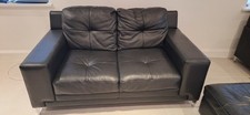 Black Leather 4 Piece Sofa Suite