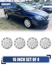 4 Pack 16 Chrome Hubcaps For 2013-2019 Nissan Sentra Wheel Covers Snap On R16