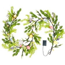 6 FT Lighted Easter Garland, Easter Decorations for Home, Egg Garland Spring ...
