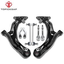 8x Suspension Control Arm w Ball Joints Kit Tie Rod For 2009-2013 Honda Fit