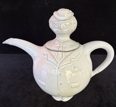 Jonathan Adler Utopia Pottery Teapot Jack Sprat & Wife 2-sided-Damaged Cover
