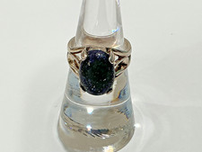 vintage sterling silver lapis lazuli ring