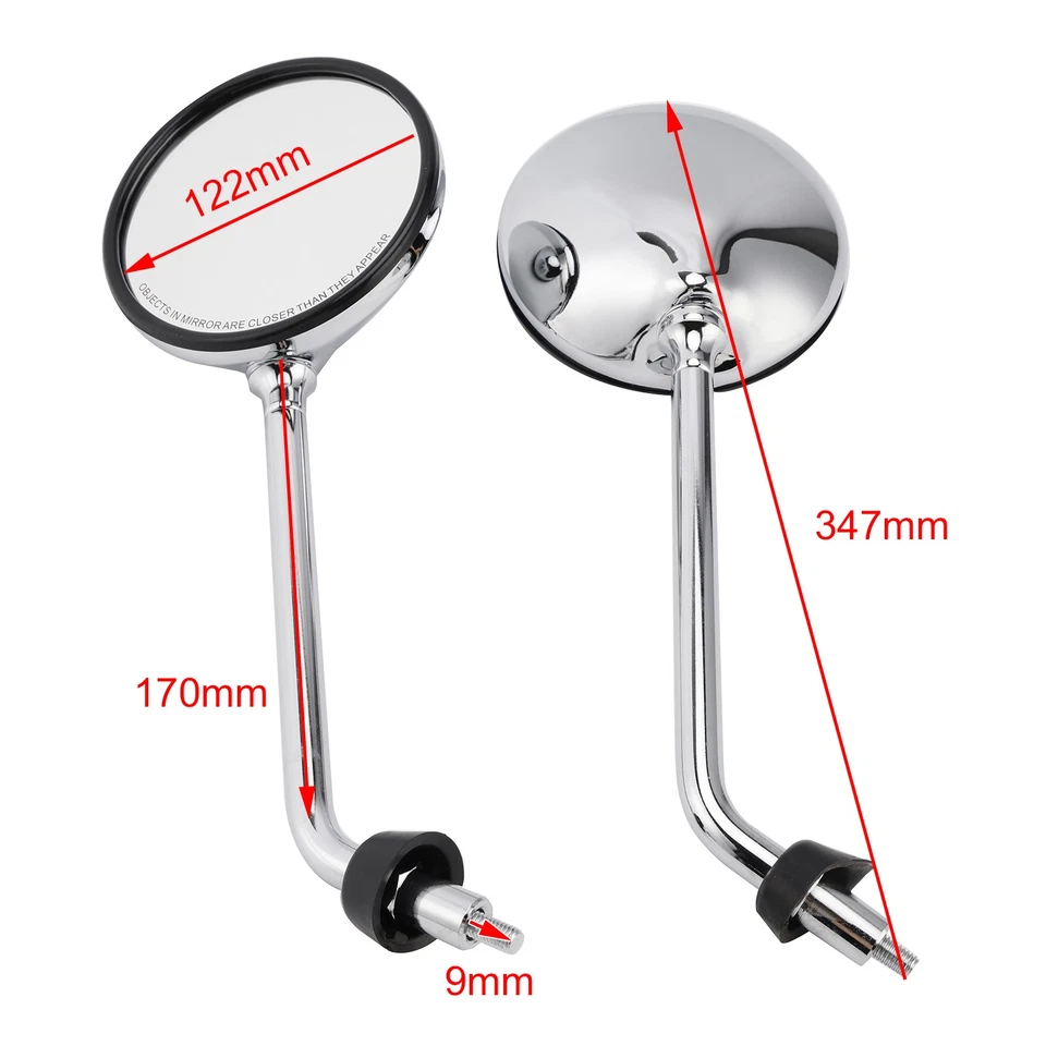 Rear View Mirror Chrome M8 left & right For Vespa LX50 LX 50 LX125 LX150 2T 4T Foto 2 de 4