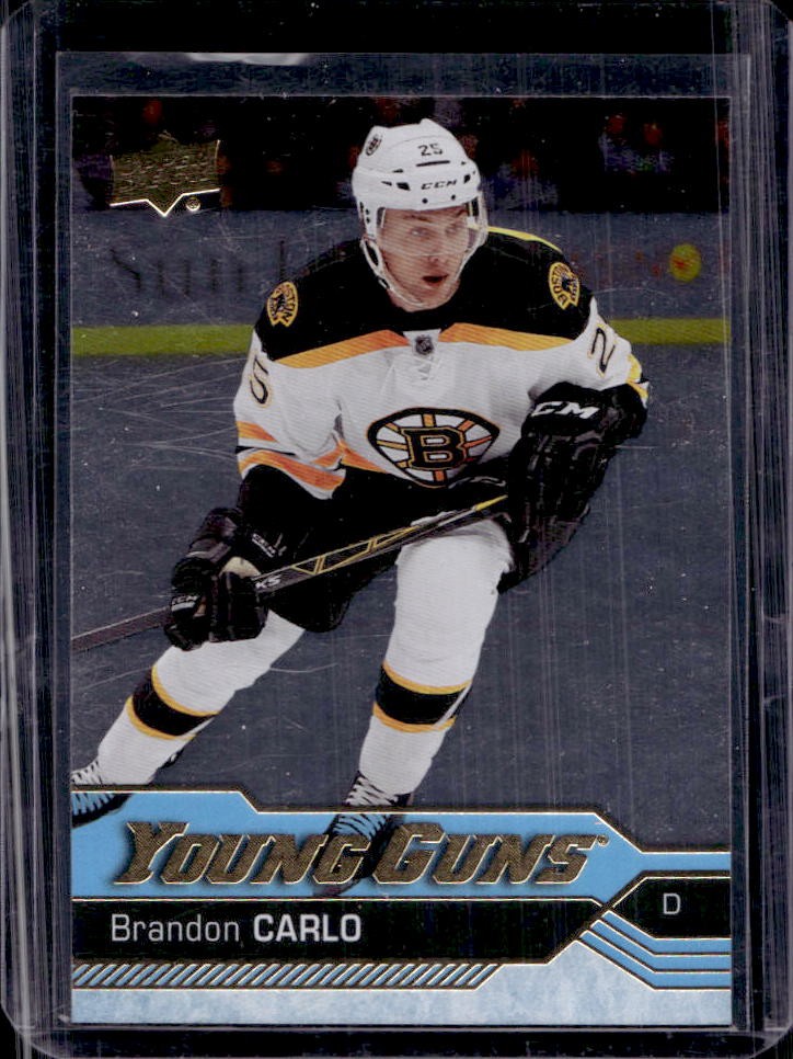 2016-17 Upper Deck Brandon Carlo Silver Foil Rookie Young Guns RC #482 Bruins