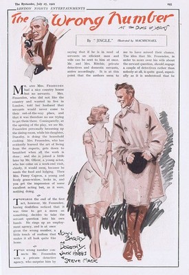 THEATERSZENEN aus Die falsche Nummer beim Herzog von Yorks 2x antike Drucke 1921