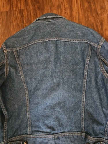 Vintage 70s Lee Sanforzied Denim Dark Wash Trucker Jean Jacket Medium - Picture 11 of 14