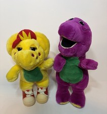 Barney Friends Purple Dinosaur and BJ Plush Stuffed Animal Toy 90 s Vintage