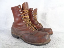 Vintage Red Wing Work Boots US 5.5 C 2302 Brown Leather USA Made Steel Toe