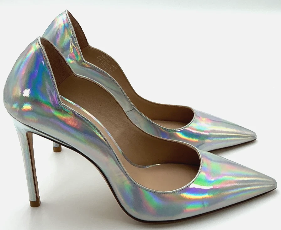 Zapatos de salón Stuart Weitzman de vieira iridiscente para mujer talla 7 plateados Foto 4 de 4