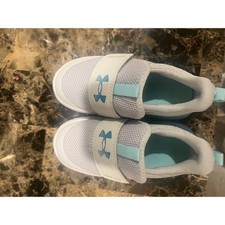 Under Armour Toddler Sneakers Hook and Loop Strap Grey Blue 8C NWOT