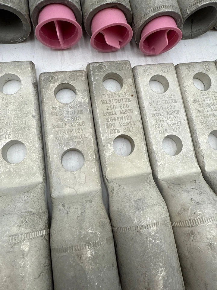 20PC Burndy YA36A3N131TD12E 2 Holes Aluminum Compression Lug Terminal Lot of 20 - Image 4 of 4