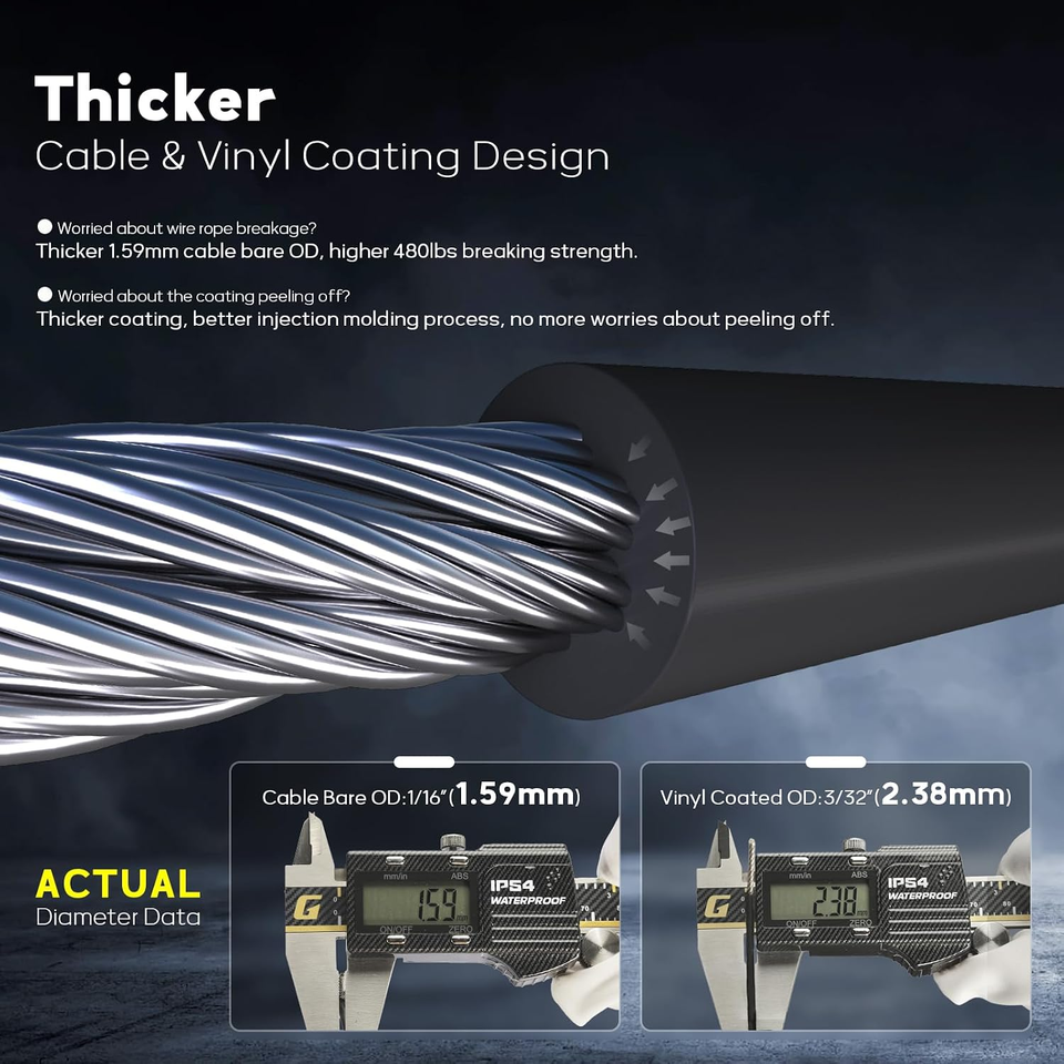 Wire Rope Vinyl Vinyl Coated Wire Rope 3/32