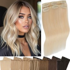 Clip In 100 Remy Real Human Hair Pad Extensions Women's Hairpiece Short Topper