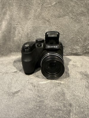 Fujifilm FinePix S1000fd 10.0MP Digital Camera Black - Tested & Working Mem Card