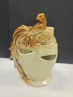 Vintage McCoy Bird of Paradise Green/Brown Peacock Vase Hen And Chicks Planter