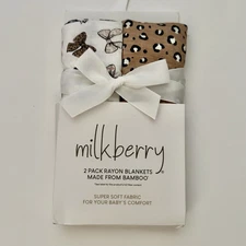 NEW Swaddle Baby Blankets Soft Animal Print & Ribbon Bows Baby Gift | Milkberry