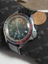 Working Vintage Vostok Amphibian Submarine Komandirskie Soviet Military Watch