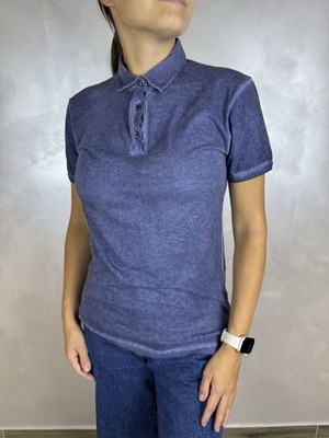 PRADA Women s Blue Basic Polo Cotton Short Sleeve Shirt Collared Sz M Auth Rare