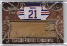 2017-18 Leaf Lumber Kings Game-Used Lumber 9/17 Randy Gregg #GUL-29 k4s