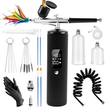 Airbrush Kit With Compressor, 48PSI High Pressure Portable Airbrush, 0.3mm Nozzl