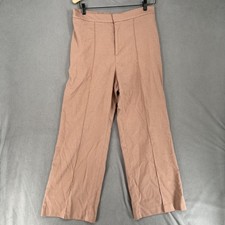 Uniqlo Pants Womens 30 Pink Relaxed Wide Pleated Straight Leg High Rise