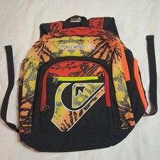 Quicksilver Large Graphic 80s Style Backpack Pockets Book Bag School Surf Beach