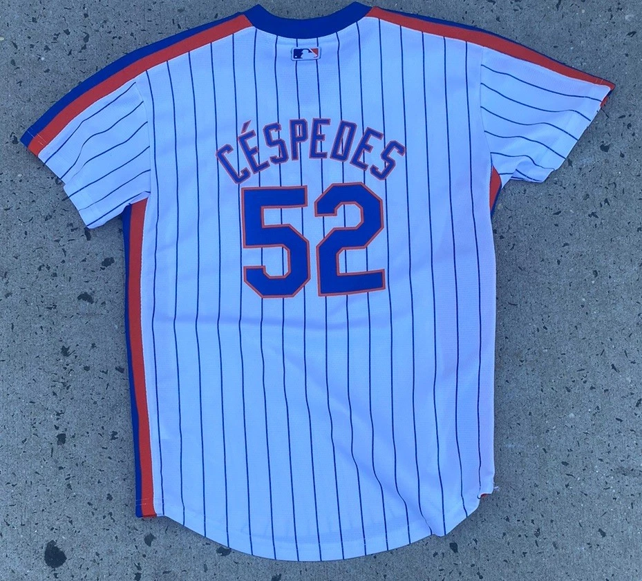 Jersey Majestic Yoenis Céspedes #52 New York Mets 1986 juvenil grande Foto 2 de 4