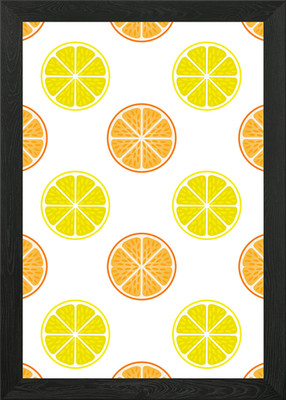 Gerahmtes Wandbild Orange und Zitrone Obst Poster Leinwanddruck Bild