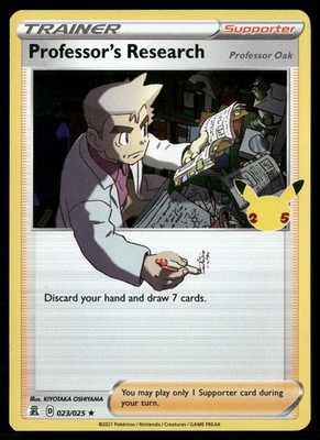Professor's Research (Professor Oak) 023/025 Holo Celebrations Pokemon Holo NM