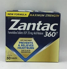 360° Maximum Strength 50 Tablets - Acid Reducer Zantc Exp 7/26