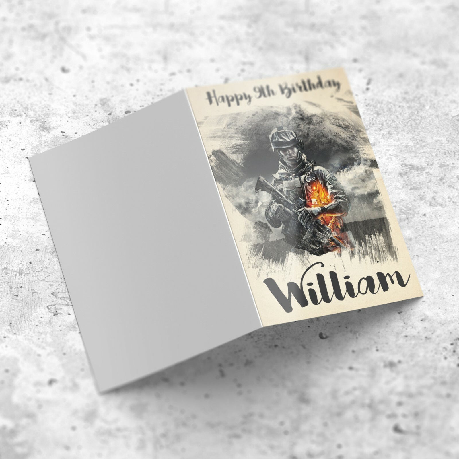 BATTLEFIELD Personalised Birthday Card for Dad Son Nephew Friend Boys ...