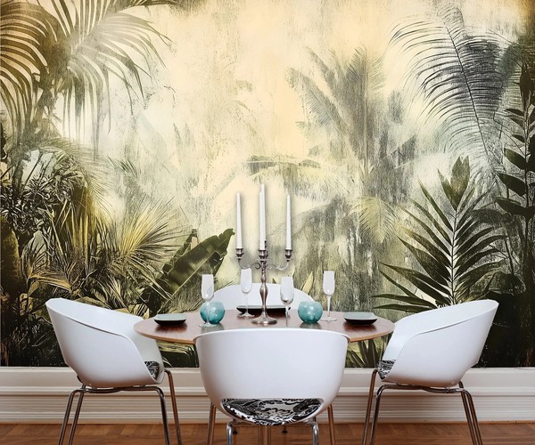 Consalnet Pflanzen Botanische Tapete Gelb Vlies Wandmural 312X219Cm Vlies-image