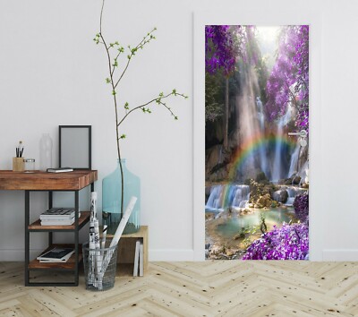 3D Regenbogen Bäume ZHU2012 Door Wall Mural Photo Wall Sticker Decal Wall Amy