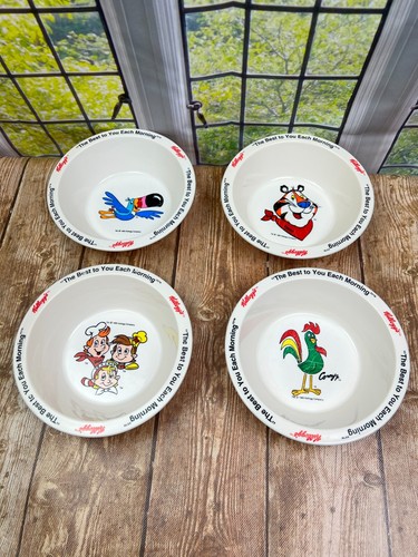4er Set Vintage 1995 Kellogg's Müslischalen "The Best To You Every Morning"