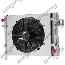For 2002-2004 Dodge Ram 1500/2500 3500 4.7l/5.7l V8 4 Row Radiator Shroud+fan