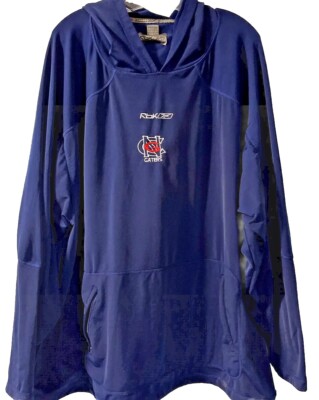 Reebok Men s Dark Blue Polyester/Spandex Hoodie Size 2XL Zip Pockets Lightweight
