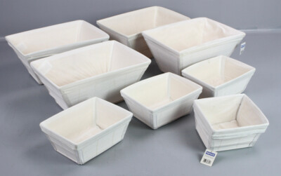 WENKO Set of 8 Storage Basket Bamboo White Bundle Decorative Basket M3-8K