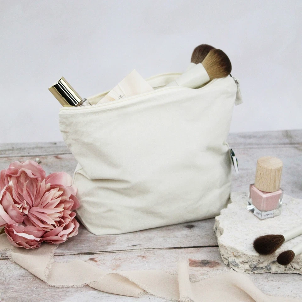 Ladies Wash Bag Toiletry Travel Make Up Bag Cosmetics Wash 100% Cotton Fairtrade