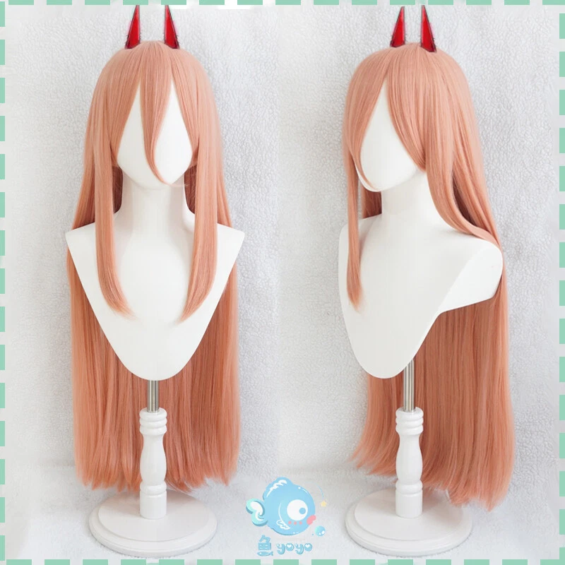 Power Anime Motosierra Hombre Naranja Largo Recto Pelucas Fiesta Pelo Regalo Juegos con disfraces Foto 2 de 4