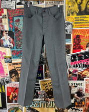 Vintage Mens 70s Gray Levi 517 Polyester Trouser Pants 31x29 Retro Mod Disco