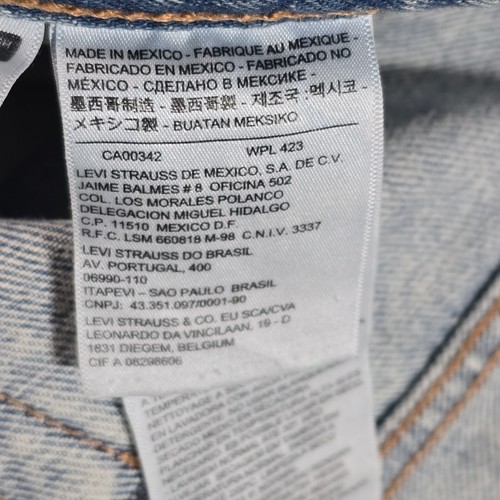 Levis 501 CT Jeans Mens 32x32 Blue Acid Wash Distressed Tapered Leg Denim - Picture 10 of 15