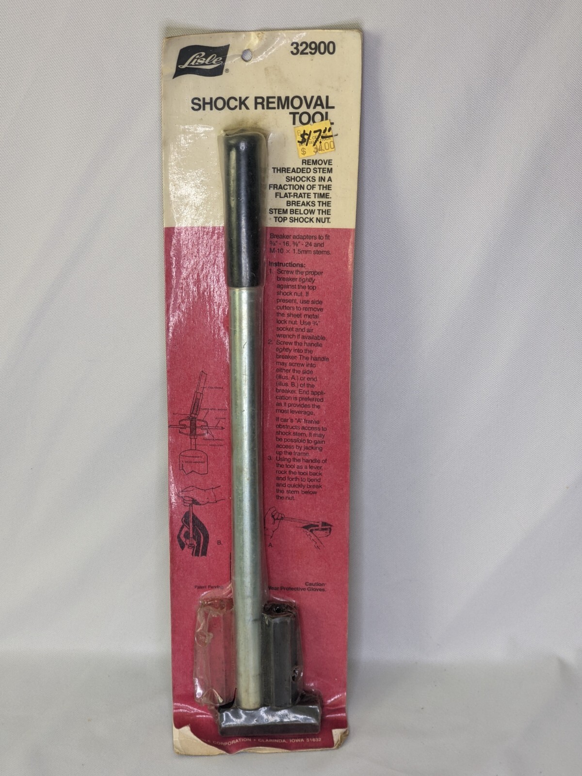 Lisle USA Shock Removal Tool Breaker Bar Threaded Adaptor Socket Set