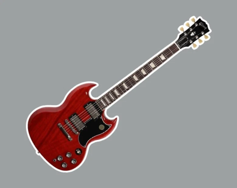 TEXAS HART DESIGNS 1961 SG Guitar Laptop Sticker