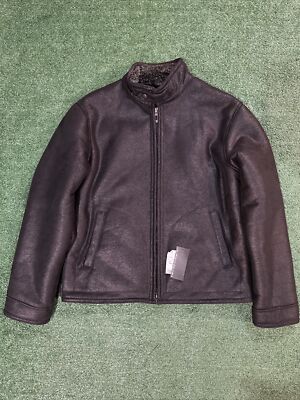 Sergio Benini Brown Leather Faux Fur Lined Insulated Jacket Coat Women 3XLT 