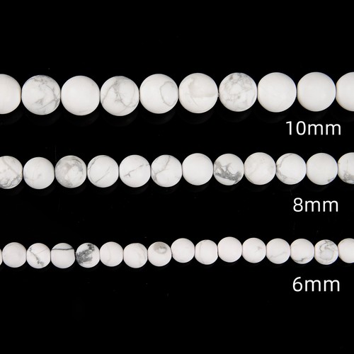 Natural White Howlite Matte Round Beads 4mm 6mm 8mm 10mm 12mm 15.5" Strand - Picture 4 of 8