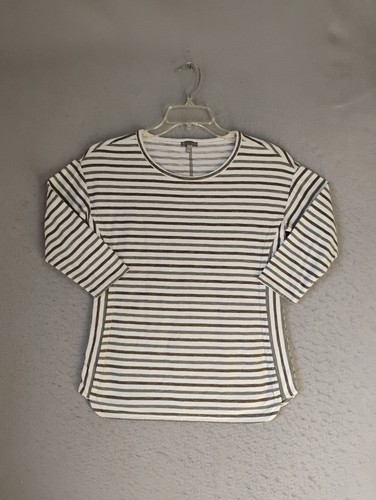 Pull à Capuche Femme Ann Taylor Loft - Rayures Violettes Et Blanc, Col V, Taille S