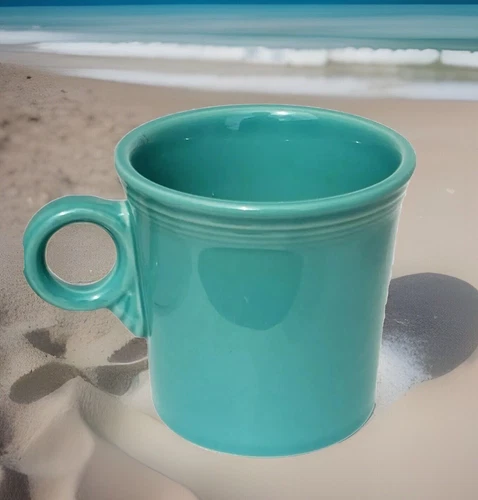Homer Laughlin Fiesta Aqua Coffee Mug Vintage MINT.