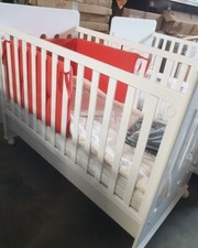 Lettino Culla Neonato in Legno con Cassettone Bianco e Sponda regol WILLY & CO