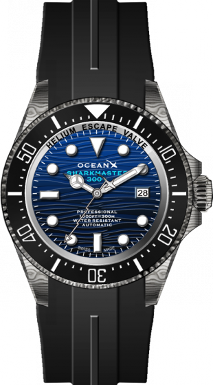 OceanX Sharkmaster 300 Damascus Steel SMS324 Limited Edition 44mm