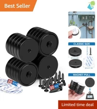 20-Pack Heavy-Duty Neodymium Cup Magnets with 110lb Strength & Hole for Mounting